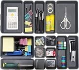 Kutesna 15 PCS Interlocking Desk Drawer Organizer Separator for Office,Bathroom,Kitchen,Makeup（Black）