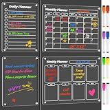 FINDMAG 4 Pack Acrylic Calendar for Fridge, 2026 Magnetic Calendar for Refrigerator, 16"x12" Dry Erase Whiteboard Planning Board Monthly Weekly Wall Fridge Calendar Board Menu Planner with 8 Markers
