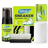 X-SMILE Sneaker Cleaning Kit – Premium Foam Shoe Cleaner for White Shoes, PU & Synthetic Leather, Canvas, Mesh & Rubber – Gentle, Non-Bleach Formula with Brush, Microfiber Towel & Cleaning Wipe 100ml
