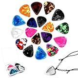 21 Packs Guitar Picks, 0.46 0.71 0.96 mm, Celluloid Plectrums for Electric Acoustic Guitars Bass Ukulele, Guitar Gift for Men Women Players