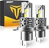 Termitor Upgraded H4/9003/HB2 Light Bulbs, 50,000LM 900% Ultra-Brighter, 6500K Cool White, 1:1 Halogen Size Fog Light Conversion Kits, Plug-N-Play, IP68 Waterproof, Pack of 2