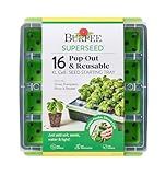Burpee SuperSeed Seed Starting Tray | 16 XL Cell | Reusable & Dishwasher Safe | for Starting Vegetable Seeds, Flower Seeds & Herb Seeds | Indoor Grow Kit for Deep-Rooted Seedlings, Green