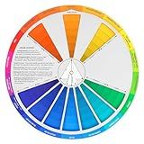 Veemoon Paper Color Wheel, Creative Colour Chart Paint Mixing Learning Guide Round Rotation Color Card Analysis Draping Kit Theory Tool for Artists, Teacher, Professionals