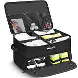 YOREPEK 2 Layer Golf Trunk Organizer, Golf Gifts for Men with Separate Ventilated Compartment for 2 Pair Shoes, Waterproof Car Trunk Locker for Balls, Tees, Clothes, Gloves, Accessories, Golfer gifts