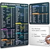 Air Fryer Magnetic Cheat Sheet Set (1 Set of 3 Pcs) - Cook Times Chart, Recipe Cards, Dry-Erase Fridge Whiteboard, Kitchen Accessories (Black).