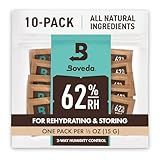 Boveda 62% Two-Way Humidity Control Packs For Storing ½ oz – Size 4 – 10 Pack – Moisture Absorbers for Small Storage Containers – Humidifier Packs – Hydration Packets in Resealable Bag