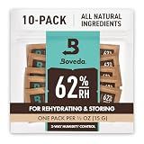 Boveda 62% Two-Way Humidity Control Packs For Storing ½ oz – Size 4 – 10 Pack – Moisture Absorbers for Small Storage Containers – Humidifier Packs – Hydration Packets in Resealable Bag