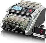 Aneken Money Counter Machine with Value Count, Dollar, Euro UV/MG/IR/DD/DBL/HLF/CHN Counterfeit Bill Detectors，Add and Batch Modes, Cash Counter with LCD Display