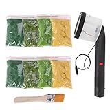 Mini Static Grass Flocking, Four Colors 8 Grass Mini Applicator for Flocking Machine, ABS Applicator with Anti-Slip Handle for DIY Scenic Modelling Sand Table Modelling Craft Tool