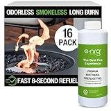 16 QUARTS Odorless, Smoke-Free Ethanol Fireplace Fuel | Best Flame, Fast Pour, Long Burn, Safety-Tested, Made in USA | Bio Ethanol Fuel for Fire Fire Pit Ethanol Fireplace | e-NRG Bioethanol