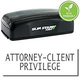 Stock Message Stamp - Pre-Inked Attorney-Client Privilege Stamp with Vibrant Red Ink, Ideal for Criminal Defense Lawyers, 1/2 x 1-1/2, Long-Lasting, Easy to Use - Ideal for Legal Documentation