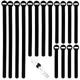 150PCS Reusable Cable Ties - 4+6+8+10inch Multi-Purpose Cable management Hook & Loop Cable Straps Wire Ties,Adjustable Fastening Cord Organizer,Cable Organizer for Home,Office and Data Centers,Black