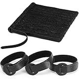 150PCS Reusable Fastener Straps - 6 Inch Cable Management Ties, Adjustable Hook & Loop Organizer Straps for Home, Office and Data Centers (Black)