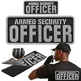 2 PCS Armed Security Officer Patch 4x10 & 2x5 Hook on Back - Security Patches for Uniforms with Embroidered Letters