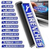 12 PCS Metal Magnetic Tool Box Labels, Embossed Tool Box Labels Magnet
