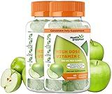 Sour Apple Flavored Vitamin C Gummies Mega Dose - 1050 mg Vitamin C - Boosts Immune System and Supports Heart Health - Great Tasting and Easy to Swallow (2 Pack)