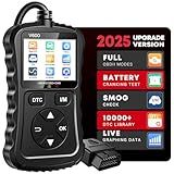 XIAUODO OBD2 Scanner Car Code Reader Support Voltage Test Plug and Play Fixd Car CAN Diagnostic Scan Tool Read and Clear Engine Error Codes for All OBDII Protocol Vehicles Since 1996(Black)