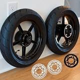 12 Inch Supermoto Wheels Set: The Supermoto Wheel Kit includes 90/90-12& 120/70-12 Tires, Dual Rotors and a Sprocket, Fits Yozma IN10 Heybike Tuttio Soleil01 Mototec EM5 Razor MX350 MX650