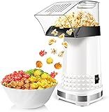 Air Popper Popcorn Maker, 1200W Fast Making Electric Popcorn Machine with Measuring Cup and On/Off Switch, BPA Free, Oil-Free, ETL Certified 90% High Popping Rate Popcorn Popper for Home, Party, Movie