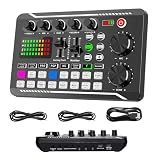 SINWE Live Sound Card Audio Mixer,Podcast Production Studio Equipment
