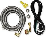 Universal Dishwasher Installation Kit with 6' Connector and Power Cord, Stainless Steel