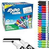 EXPO Dry Erase Markers, Low Odor Ink, Assorted Fashion Colors, Chisel Tip, 40 Count - Whiteboard, Essential Supplies for Office, School, Classroom, Teachers