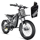 Electric Dirt Bike for Adults Mountain Motorcycle with 1536Wh Battery 32AH and Peak 3000W Brushless Motor,Max 37 MPH and 80Miles, 25Inch Fat Tire Adult Electric Bike With Replace Battery, White