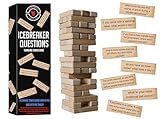 NORTH AMERICAN WEEKEND Icebreaker Questions Tumbling Tower Game™ - 54 Fun Conversation Starters - Family and Friends Party - Team-Building, Corporate, Get to Know You