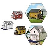 N Scale Model Building 1:160 Residential Modern House Assembled Architectural for Model Train Layout Diorama JZN01 (Mix Colors(3pcs))