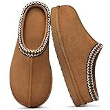 Litfun Memory Foam Slippers for Women Men Cozy Warm House Shoes Indoor and Outdoor, Chestnut 42/43