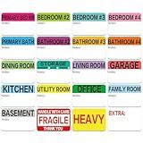 600 Count 3 x 2 Large Home Moving Packing Box Labels for 3-4 Bedroom House with Writable Notes Areas, 17 Color Coded Moving Labels for Boxes + Fragile Moving Stickers + Heavy and Blank Labels