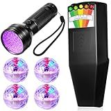 Dunzy 6 Pcs Ghost Hunting Equipment Kit Include 1 Emf Meter 1 UV Flashlight and 4 LED Light up Pet Cat Ball Ghost Investigation Paranormal Equipment for Home Office Inspections Gifts(Strong Light)