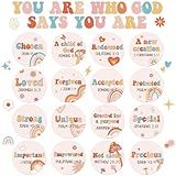 Qyeahkj Christian Bulletin Board Decorations Inspirational Bulletin Board Sets Groovy Hippie God Says You are Cutouts Motivational Religious Classroom Wall Decor for School Home Church Supplies