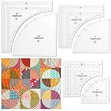 Kigley 3 Set Drunkards Path Quilting Templates Large Quilting Rulers and Templates for Cutting Patterns with 1/4 Seam Allowance Supplies for DIY Craft(Clear,10, 7, 4 inch)