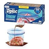 Ziploc Gallon Food Storage Freezer Bags, Stay Open Design, Easy to Fill, 66 Count (Packaging May Vary)