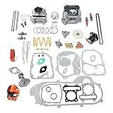 Glixal GY6 100cc 50mm Complete Big Bore Cylinder Rebuild Kit with Performance Big Valve Cylinder Head Assy for 139QMB 139QMA 147QMD Engine Scooter Moped ATV Go-Kart (69mm-18.5/20.5mm Larger Valves)