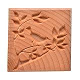 MKM Pottery Tools "Stamps 4 Clay" Large Square Decorative Stamp for Clay (Ssl-87 Bird in Tree)