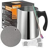 BBAXI Candle Making Pouring Pot, DIY Candle Making Kit Including 32oz/900ml Candle Making Pitcher, 2Pcs Candle Wicks Holder, 1Pc Trivet Mat and 1Pc Spoon……