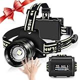 Northlet Rechargeable Headlamp, LED Super Bright Headlight with Motion Sensor, 5 Modes Zoomable Head Lamp, 180°Adjustable, IPX6 Waterproof for Camping, Running, Climbing, Hiking