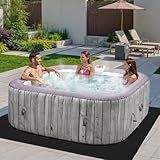 SEGMART 4-6 Person Inflatable Hot Tub, Portable Outdoor Spa with 130 Air Jets, Circulation Heating & Filter System, PVC Blow Up Tub for Backyard & Patio (Square)
