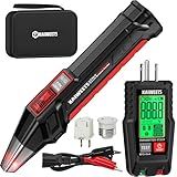 KAIWEETS Circuit Breaker Finder with LCD Display, GFCI Outlet Tester, Electrical Circuit Tracer Tool with NCV Test & Flashlight, Includes Carrying Case and Adapters- KT301P
