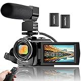 Video Camera Camcorder Digital YouTube Vlogging Camera Recorder FHD 1080P 24.0MP 3.0 Inch 270 Degree Rotation Screen 16X Digital Zoom Camcorder with Microphone,Remote Control and 2 Batteries