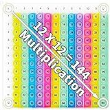 Interactive 12x12 Multiplication Pop Board - STEM Sensory Math Toy with Poppable Bubbles, Classroom & Homeschool Learning Game, Multiplication Table Chart for Kids, Stress Relief Tool, CPC Certified