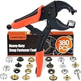 Heavy Duty Snap Fastener Tool, Snap Setter Tool with 100 Sets 4 Color Boat Cover Snaps, Snap Repair Kit, Repairing Boat Covers, Canvas, Fabric, Tarps