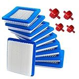 HOODELL 10 Pack 491588S Air Filter + 394358 Fuel Filter Compatible with 491588 4915885, Toro 20332, Craftsman 33644, Pro Performance for Push Lawn Mower
