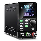 NICE-POWER DC Power Supply Variable, 300V 1A High Voltage Programmable Adjustable Regulated Lab Bench Power Supply with PC Software, Encoder Knob, Memory Storage, Output Switch, Lock Button