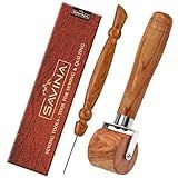 Savina Seam Roller & Stiletto for Sewing/Quilting - Wooden Pressing Roller, Easy to Grip Handle - Wooden Sewing Quilting Tools Set