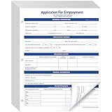 Qilery 200 Sheets Applications for Employment 2 Sided Job Application Form 8.5 x 11 Inch Compliant 3 Hole Employment Forms for Recording Employee Personal Detail