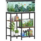 Snughome 30 Gallon Aquarium Stand, Fish Tank Stand with Shelf for Storage, 3 Tier Heavy Metal Frame Fish Tank Stand, 30 Gallon Aquarium Stand for Home Office, 30.31" x 12.01" x 30.31", Rustic Brown