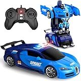 AONEPTR Remote Control Car, One-Click Becoming Robot Transforming Toys Car for Boys, Smooth Deformation, Demo Mode, 360° Rotation, Easy to Use, 2.4GHZ, with LED Lights, RC Cars for Christmas, Kids